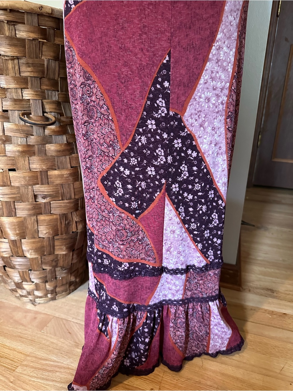 Vintage Y2K Charlotte Russe patchwork maxi dress with lace trim and ruffles - Picture 7 of 8